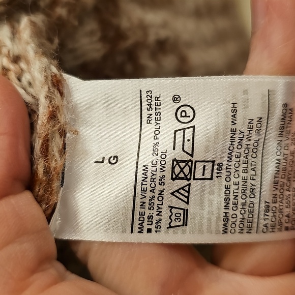 🤎🤍Old Navy Cozy Brown And White Knit Tunic Sweater - Picture 5 of 5